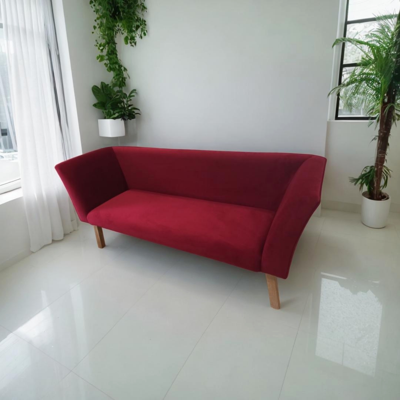 Sofa Piotr 3-osobowa czerwona do salonu